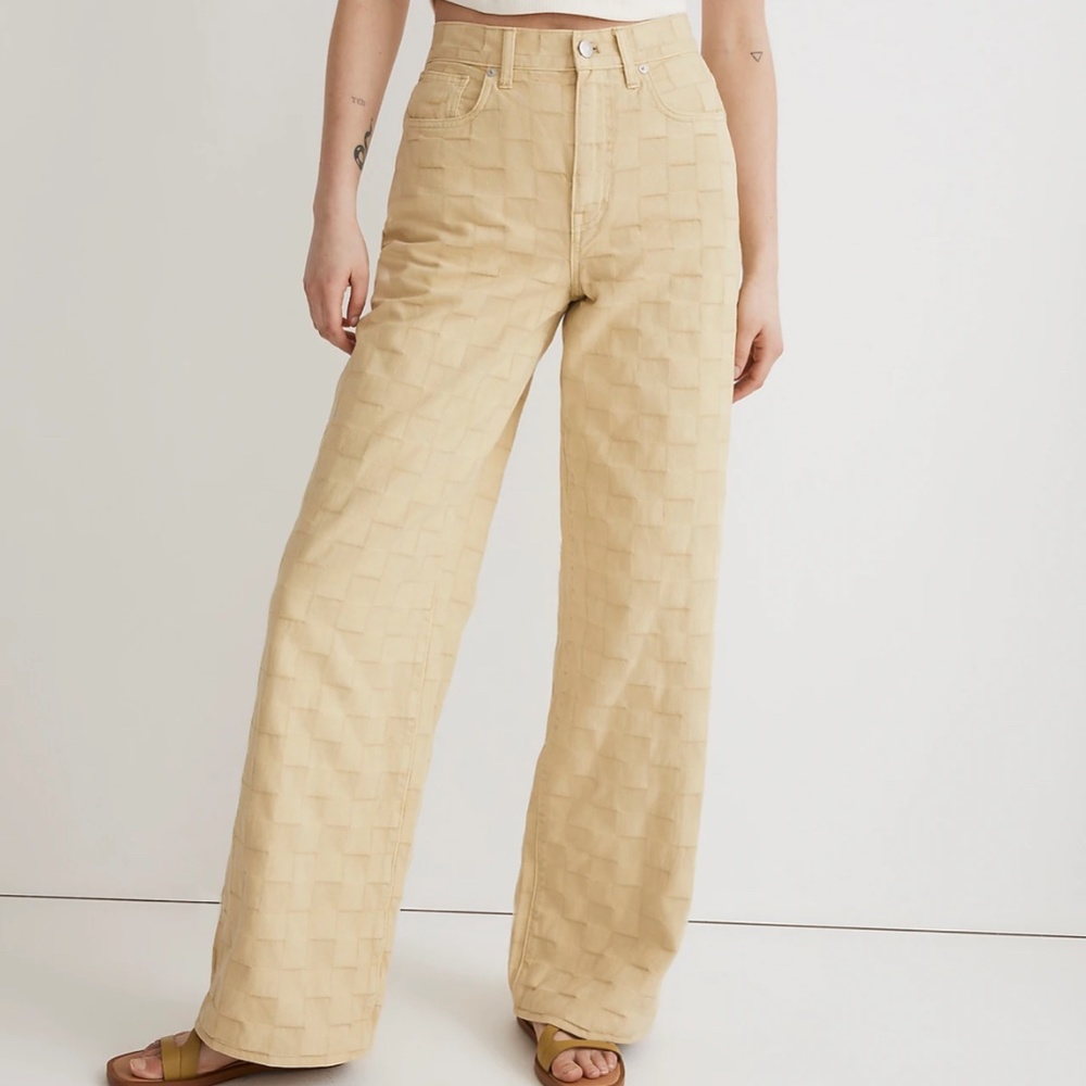 Madewell superwide leg jeans in checkerboard jacquard